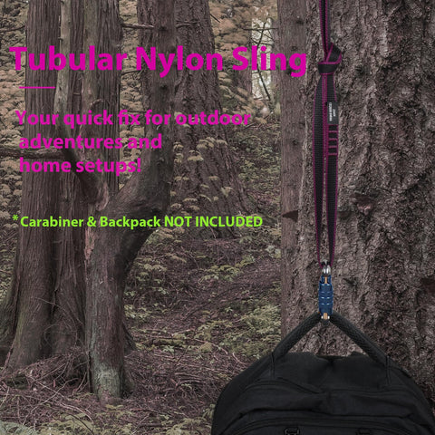 18mm Nylon Climbing Sling Runner Delivers 23 KN Strength CE2008 EN566 Certified Rock Climbing Webbing Strap For Outdoor Climbing Rappelling Swing And Yoga Hammock 90 Cm 36 Inch Purple Pack Of 1 securing backpack to tree outdoors