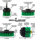 Drill Powered Kitchen Cleaning Kit With Heavy Duty Drill Brush Set for stainless and copper sinks, bristles and quick-change shafts visible.