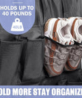 Over The Door Shoe Organizer With 35 Roomy Mesh Pockets Holds Sneakers Heels And Boots Hella Spacious solid heavy-duty black rack with shoes.