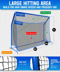 Heavy Duty Golf Hitting Net 10x7ft With Extra Striking Net for backyard practice, robust metal frame, elevated base, protective netting.