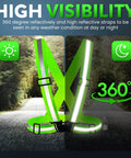 High Visibility Reflective Safety Vest Bulk Pack For Men And Women, Breathable Mesh Lime Color shown with reflective straps