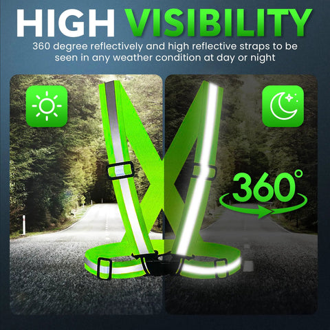 High Visibility Reflective Safety Vest Bulk Pack For Men And Women, Breathable Mesh Lime Color shown with reflective straps