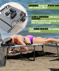 Outdoor Patio Chaise Lounge Chair With Face Hole For Beachside Chill And Poolside Kickback on sandy beach
