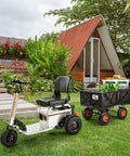 Heavy Duty Steel Garden Cart Beast With 660 Pound Hauling Capacity And Fast Dump Bed Towable Utility Wagon With 10 Inch Pneumatic Tires in garden.