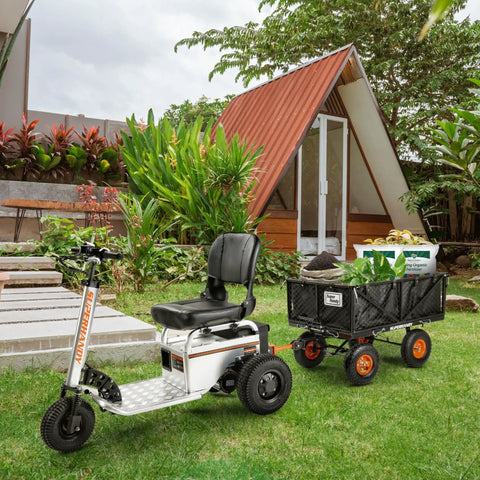Heavy Duty Steel Garden Cart Beast With 660 Pound Hauling Capacity And Fast Dump Bed Towable Utility Wagon With 10 Inch Pneumatic Tires in garden.