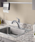 Colony Top Mount ADA 15x15 Stainless Steel Single Bowl Kitchen Sink With Drain And Installation Hardware Includes Cutout Template
