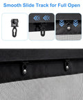 Privacy Garage Door Screen for 2 Car Garage 16x7 Ft Retractable Slide Track System with mesh and blackout panel