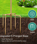 Close-up of Outdoor Metal Bird Bath With 27.6 Inch Stand Five Prongs Base Stake in grass, showing sturdy weatherproof construction.