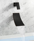 Wall Mount Bathroom Faucet With Dope Waterfall Flow For Vessel Sink Single Handle Modern Tub Filler in Bronze Finish