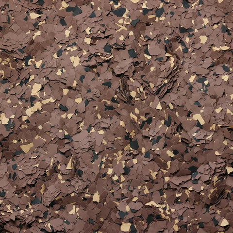 Canyon brown quarter inch flakes for Top Shelf Epoxy Floor Coating Kit With Gray Base And Canyon Brown Quarter Inch Flakes For Direct To Concrete Garage Or Basement Use Includes Non Toxic Activator For Hella Tough Durability.
