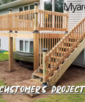 Elevated deck with railings using Nominal 4x4 Post Base Cover With Skirt Flange And Stainless Steel Screws For Deck Porch Railing Support Black Fits Actual 3.5 By 3.5 Inch Posts Easy Install No Extra Hardware Required