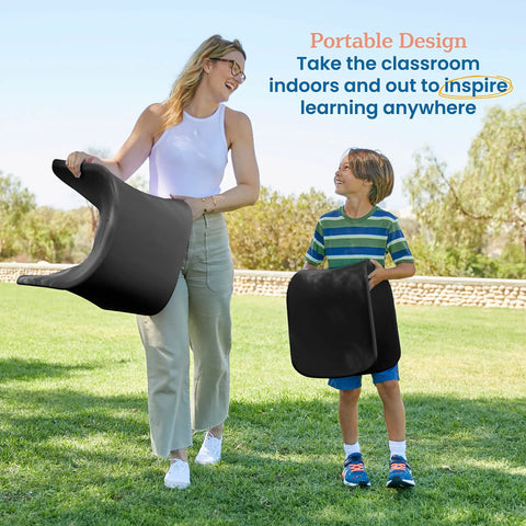 Wave Seat Perch Stool 14 To 15.1 Inch Seat Height Flexible Seating For Classrooms Black 2 Pack Kid Friendly Ergonomic Multi Mode Stool That Evolves From Inverted Rocker To Saddle Seat To Perch