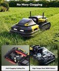 Robot Lawn Mower Pro With Modular Design For Large Yards Up To 6 Acres, Perimeter Wire Free, shown mowing grass