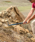 Geo Paleo Rock Pick 25 Inch USA Made Geologist Tool With All Steel Construction And Vinyl Cushion Grip For Prying Chipping And Cracking Rocks GP100 For Pros And Rock Hounds in use