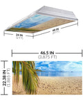Backlit Film Insert For 2x4 Fluorescent Ceiling Lights, Easy Install Light Cover For School And Office, 22.38x46.5 Inches, Sandy Beach Design