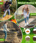 55 Inch Long Stainless Steel 2 In 1 Thatch Rake For Lawn with Sharp Dethatching Blade and Manual Scarifier Tool in use