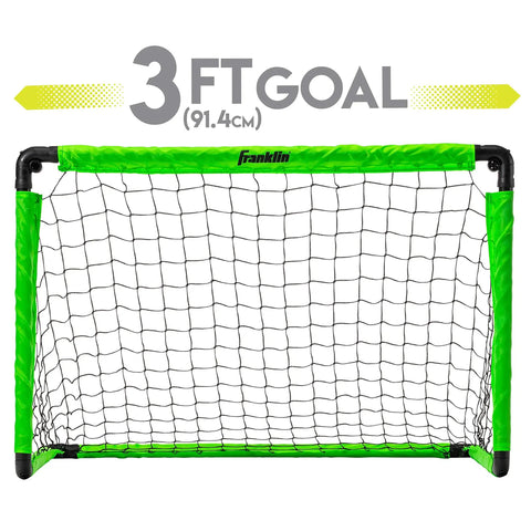 3-Foot Neon Green Insta Soccer Goal Set With Mini Ball And Pump All In One Kids Soccer Goal For Backyard Practice Portable 36x24x24 Inches Easy Quick Set Up Perfect For Toddlers And Beginners
