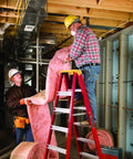 Workers using Non Conductive Fiberglass Step Ladder Four Feet, 300 Pound Capacity, Type IA Safety Rated on construction site