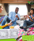 Group enjoying in RV trailer with RV Ceiling Double Dome LED Light Fixture With On Off Switch For Car RV Trailer Camper Boat 12V Natural White