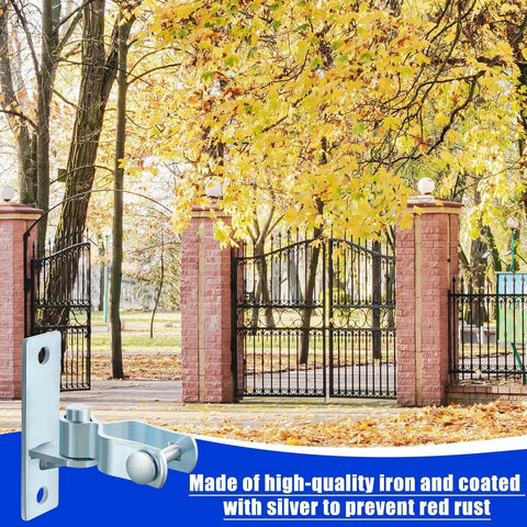 4 Pcs Heavy Duty Wall Mount Gate Hinges For Pipe Gates And Chain Link Fences Pressed Steel Outdoor Hardware in park setting