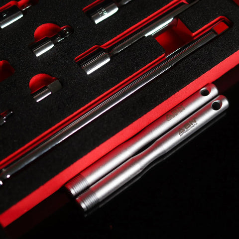 Wheel Hanger Pin Set Two Pack M14 x P1.5 Wheel Stud Alignment Guide Pins in foam packaging
