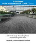 15 Ft Wide By 100 Ft Long Landscape Fabric Roll For Weed Barrier And Ground Cover, Industrial Grade installed in greenhouse