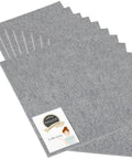 Premium Self Adhesive Felt Sheets Grey Cut To Fit Floor Protectors showing ten gray pads suitable for chair leg covers.