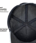 Interior of Mesh Back Safety Cap With Reflective Brim And Bump Cap Insert Compatibility, showing sweatband and mesh lining.