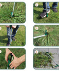 Step-by-step use of Stand Up Weeder And Weed Remover Tool With 39 Inch Handle, 3-Claw Manual Weeder, Stainless Steel Foot Pedal