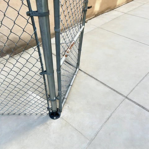 Beefy Heavy Duty Round Fence Post Base Plate And Floor Flange For Chain Link Fence Post Two And Three Eighths Inch Snug Fit