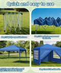 Step-by-step guide for setting up a 10x10 Auto Pop Up Canopy Tent With Weatherproof Sidewalls.