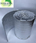 Reflective Insulation Roll with 3mm Foam Core and Dual Aluminum Foil for indoor outdoor use, 16x50 feet, rolled view.