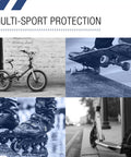 Triple Certified Multisport Helmet For Bike, Scooter, Skateboard, Roller And Inline Skates, Built For All Ages shown with equipment