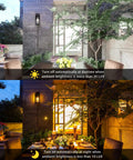 Dusk To Dawn Outdoor Wall Lantern Fixture Set Of 2 With IC Sensor Matte Black Exterior Wall Mount Porch Lights on patio at day and night