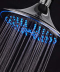 Ultra Luxe 8 Inch Rainfall LED Shower Head With Five Settings Chrome Face Water Powered Color Changing Temperature LEDs