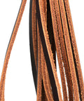 Close-up of the leather straps of a Leather Game Carrier Strap Belt With 12 Drop Slip Rings For Dove Duck Quail Pheasant And Other Small Game Bird Tote Hanger For Field Hunting Gear And More Today.