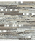Wood and metal finish peel and stick PVC backsplash tiles for kitchen walls durable scratch resistant easy to clean adhesive panels