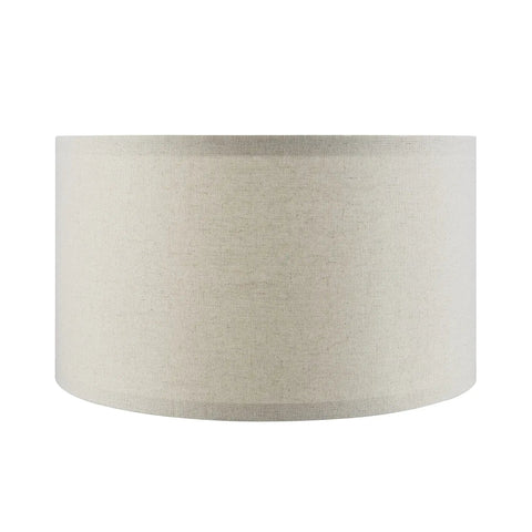 Drum Collapsible Lamp Shade In Oatmeal Linen, 16 Inch Top, 16 Inch Bottom, 9 Inch Height, UNO Fitter, Nickel Finish, Set Of 2