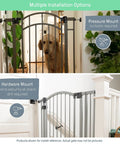 Extra Tall Walk Through Baby Gate For Doorways And Stairs Fits Openings From 28.5 To 48 Inches 36 Inch Tall Black Metal Safety