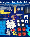 Components of Solar Powered STEM Kit For Kids Ages 8 Through 14 Build Seven In One Models Like A Solar Car And Motor Science Project