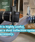 4 Inch Dust Collection Flex Hose Cuff Connector with Ports and 2 Stainless Steel Clamps for Woodworking Dust System