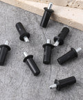 8 Pack Cabinet Door Repair Pins, Spring Loaded Damper Pins for Blinds and Furniture, 23.5 x 6.8mm Black Steel and PP Plastic on floor