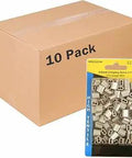 Box and pack of Gritted Crimping Sleeve 1000 Pack For Twelve And One Half Gauge Wire Splicing Inline Strainer And End Post Loop Applications