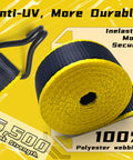 Heavy Duty Ratchet Straps 6 Pack 2 Inch By 15 Foot With J Hooks 5500 Lbs Max Break Strength Tie Down Cargo Straps Yellow Edges
