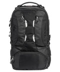 Anvil 27 Camera Backpack For Photographers With Laptop Compartment And Tripod Holder, front view showing zippers, black