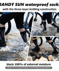 Waterproof Breathable Knee High Socks for Skiing Cycling Running Trekking and Fishing Unisex 1 Pair Grey in water by bike