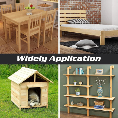 Heavy Duty Mending Plates And Black Corner Braces Built Tough As Nails For Furniture Repairs Or Woodworking Fixes Rust Resistant Coating Comes In 4 Pack With Screws on various furniture applications.
