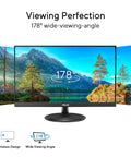 Front view of Dope 21.5 Inch Full HD IPS Monitor With 75Hz Refresh Rate, showing 178° wide-viewing-angle and frameless design.