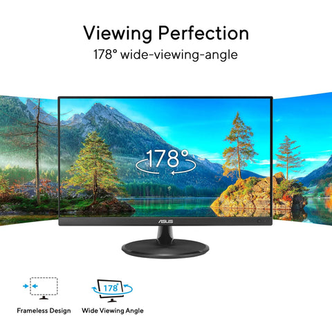 Front view of Dope 21.5 Inch Full HD IPS Monitor With 75Hz Refresh Rate, showing 178° wide-viewing-angle and frameless design.