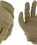 0.5mm High-Dexterity Tactical Work Gloves With Secure Fit And Precision Feel For Airsoft, Paintball, Hunting, DIY Projects, And Everyday Utility Gear, Men's Size Small, Brown, showing textured front and back design.